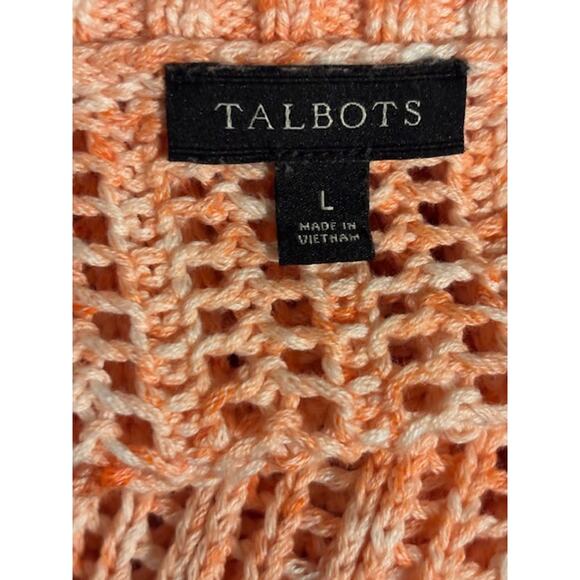 Talbots Size Large Women's Loose Knit Tunic Style Sweater in Peach 100% Cotton - Picture 5 of 6